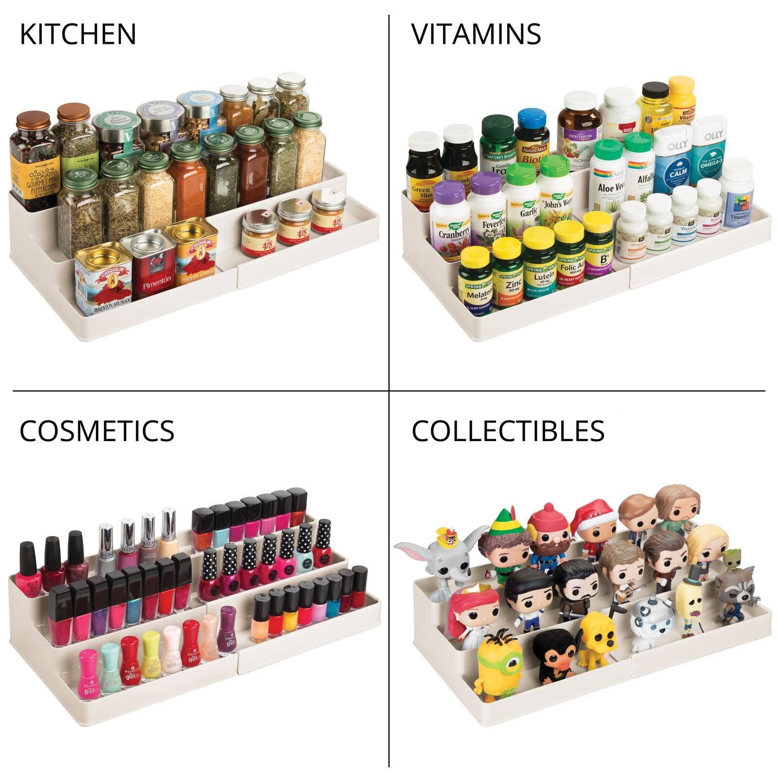 mDesign loaded with vitamins and medicine for organized storage benefit