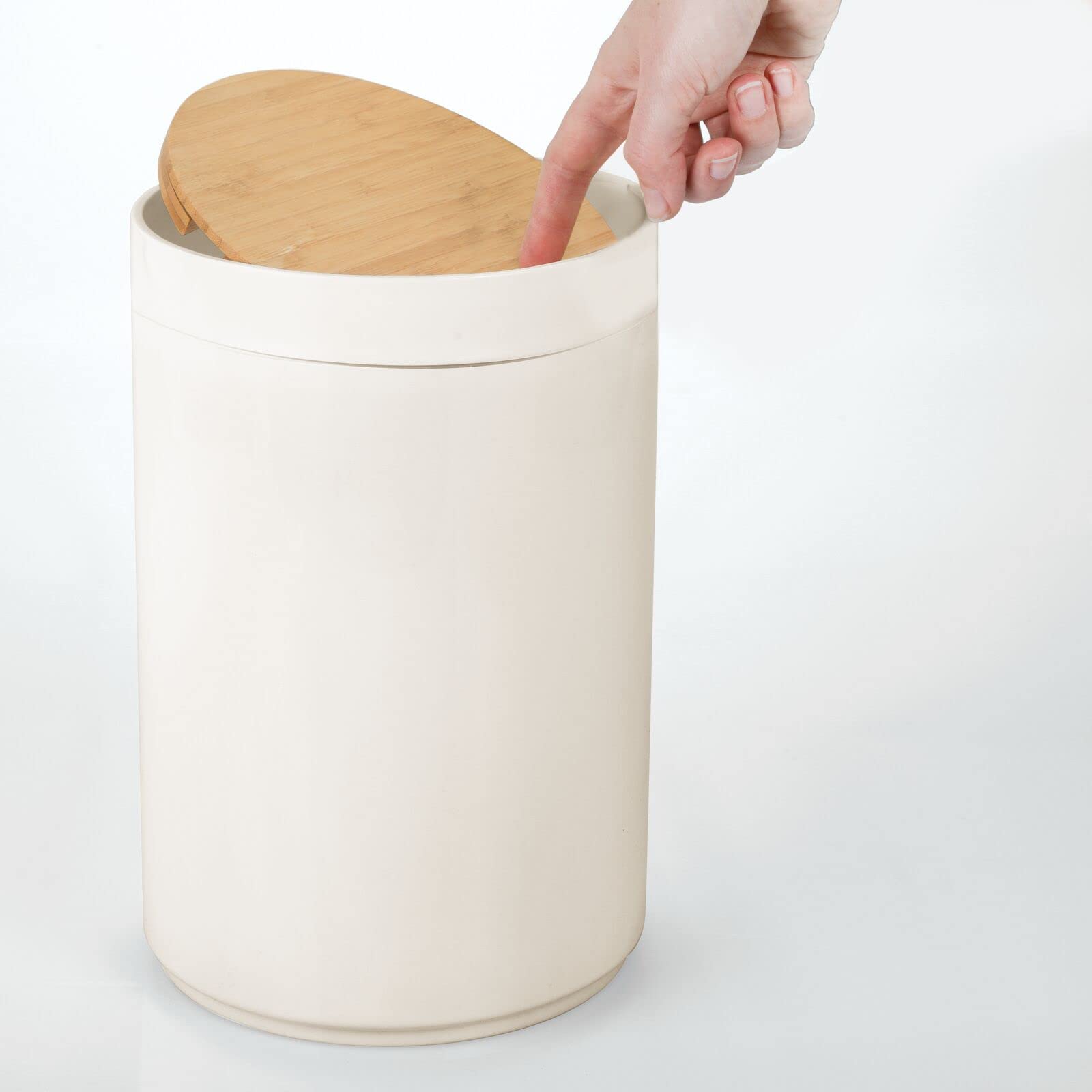 mDesign interior empty bin reveals easy-to-clean plastic body and capacity