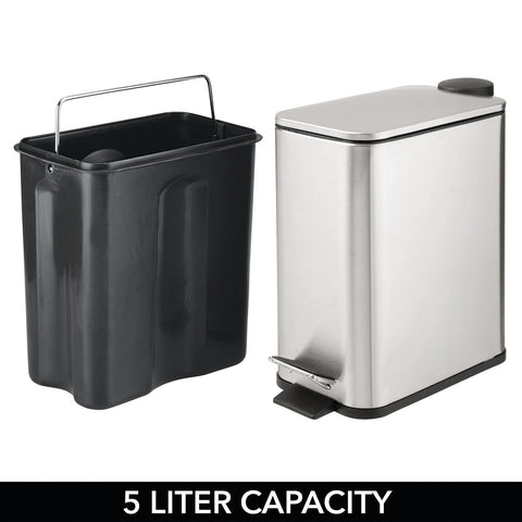 mDesign lid closing smoothly to contain odors and reduce noise in small rooms