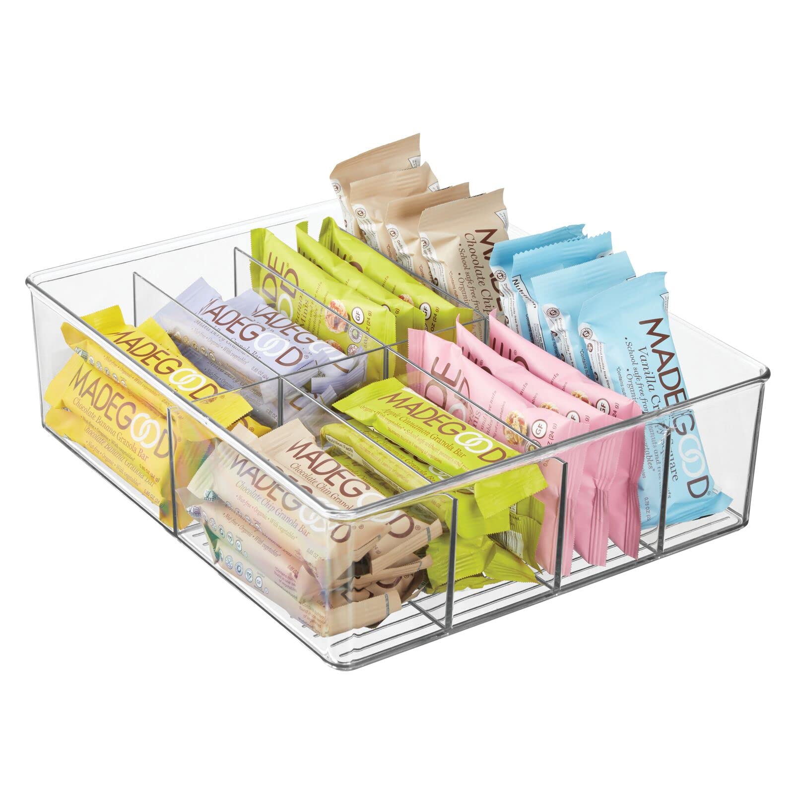 mDesign on a kitchen counter during breakfast showing tidy condiment access