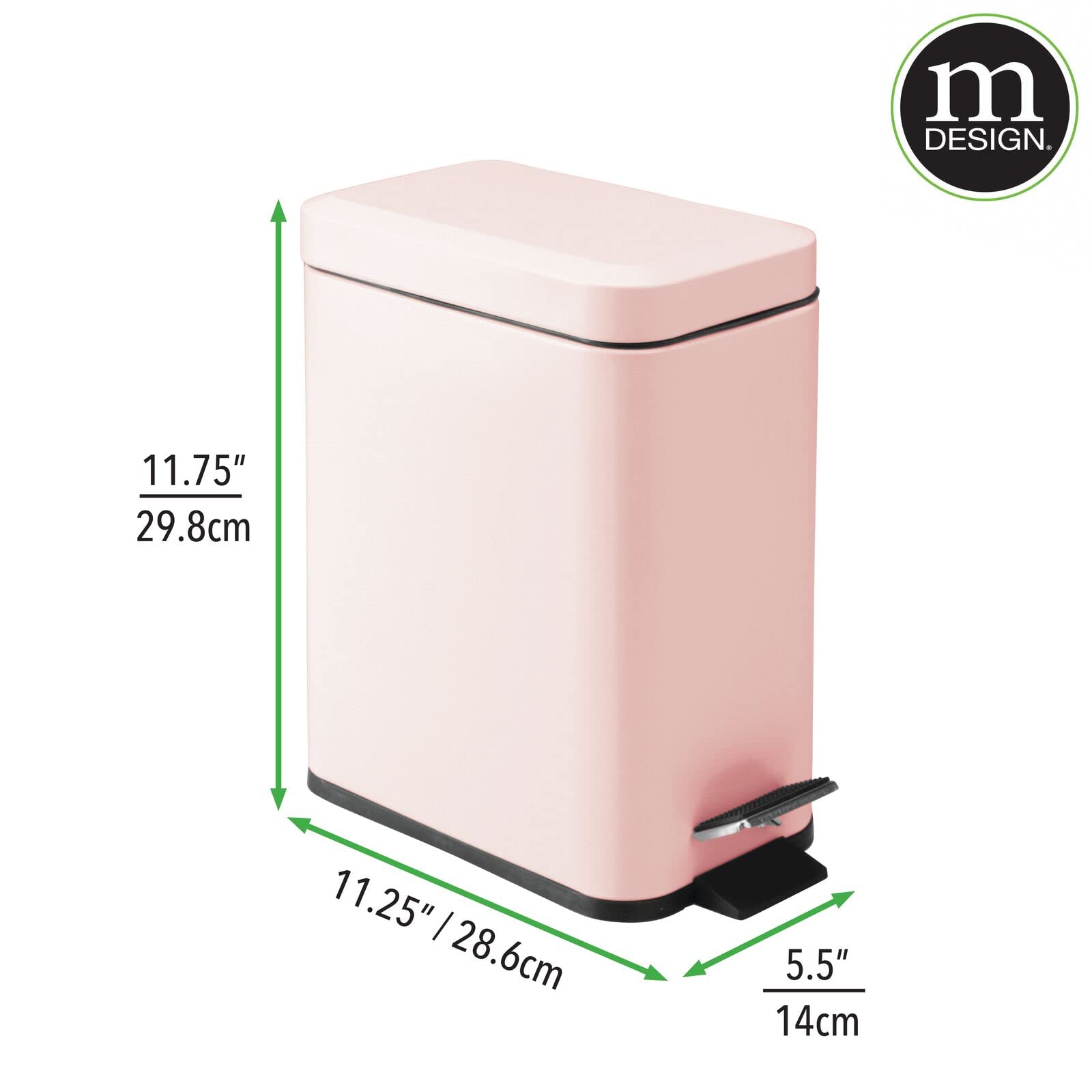 mDesign in a bathroom setting showing tidy waste containment and decor match