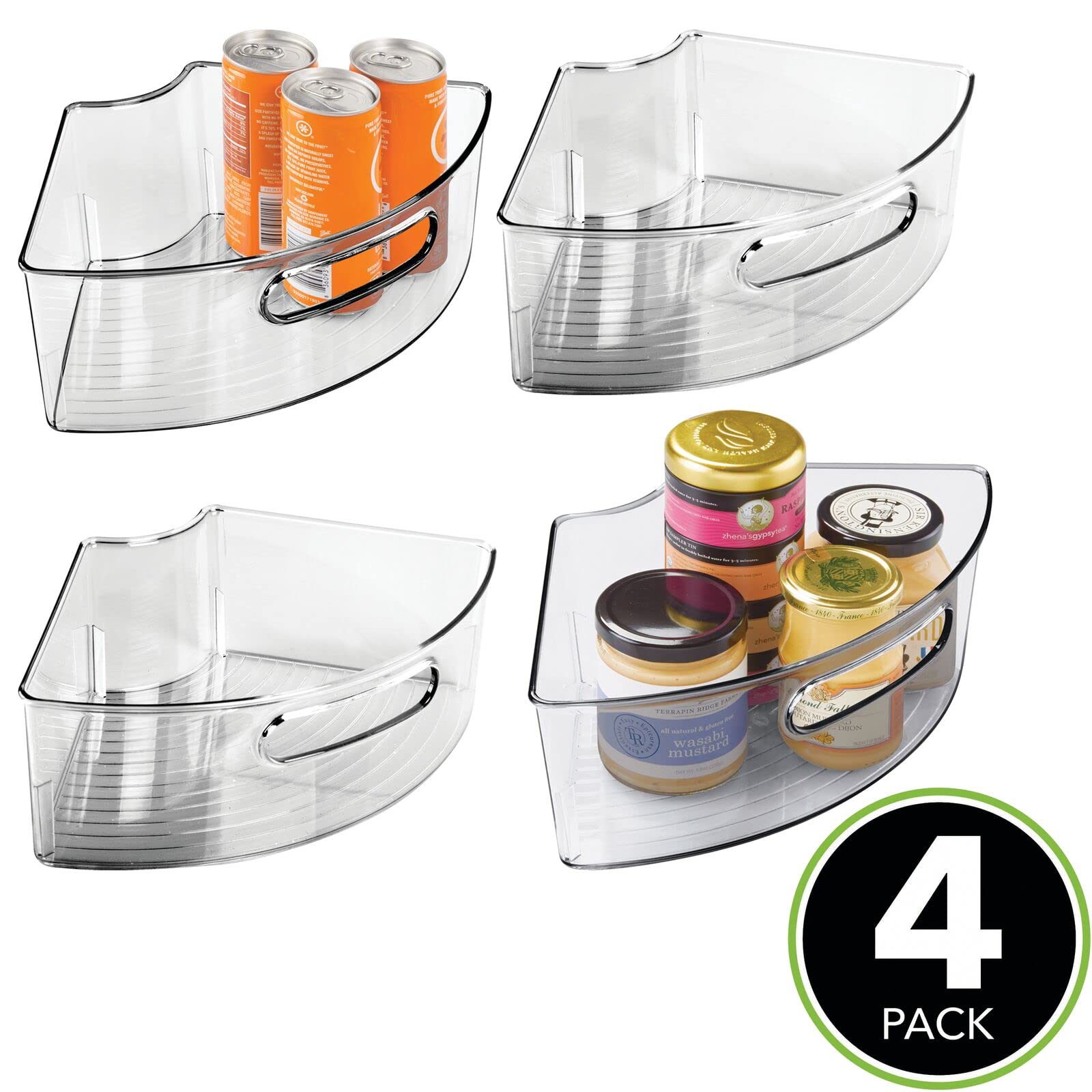 mDesign smoke gray top view highlighting smooth swivel turntable for effortless rotation