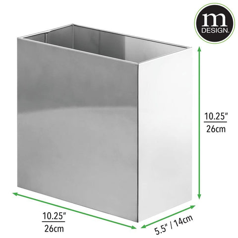 mDesign Linn chrome finish close-up resists stains and wipes clean
