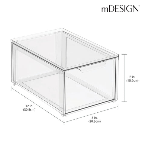 mDesign open drawer with toiletries visible for quick-access benefit