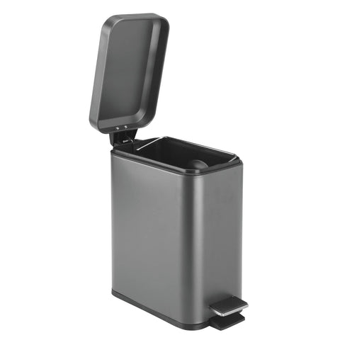 mDesign metal finish close-up showing durable graphite texture and easy-clean benefit