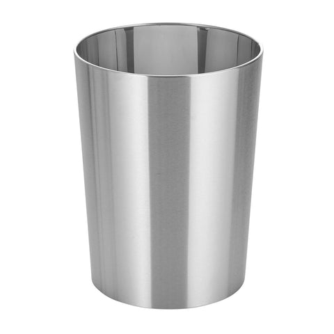 mDesign Mirri brushed stainless steel front view showcasing sleek profile and compact footprint