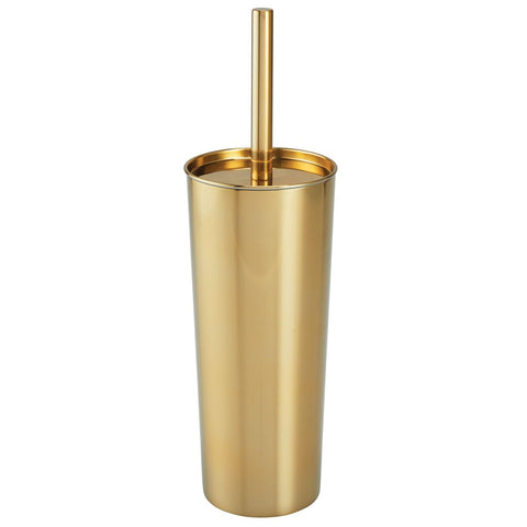 mDesign Mirri soft brass front view shows compact covered storage and sleek finish