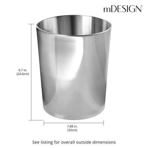 mDesign Mirri top view with liner installed illustrating tidy disposal and fast bag changes benefit