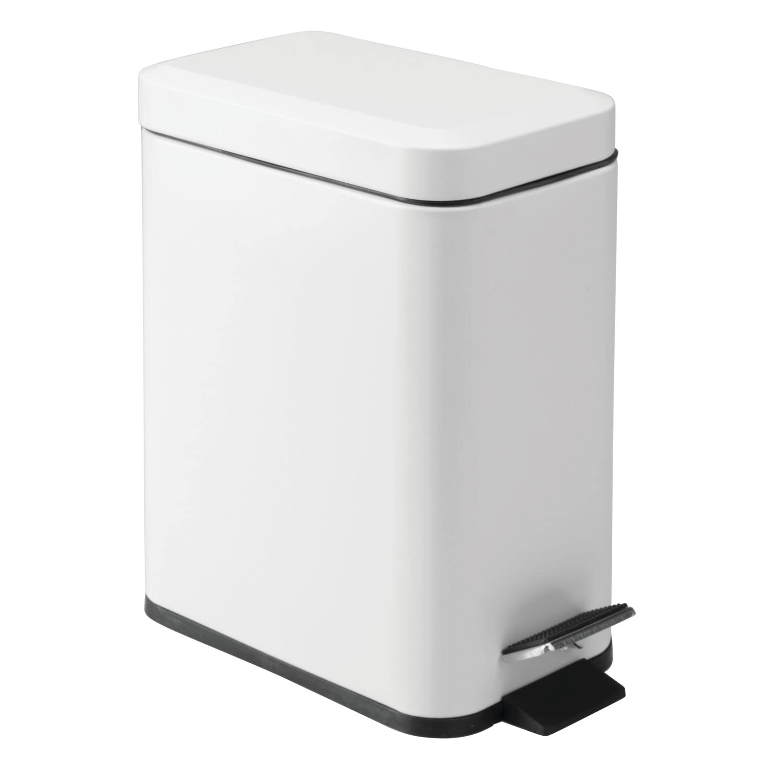 mDesign open lid demonstrating soft-close action for quiet, controlled use