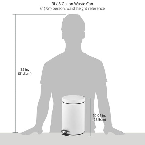 mDesign pedal bin close-up of metal foot pedal showing ergonomic operation and durability