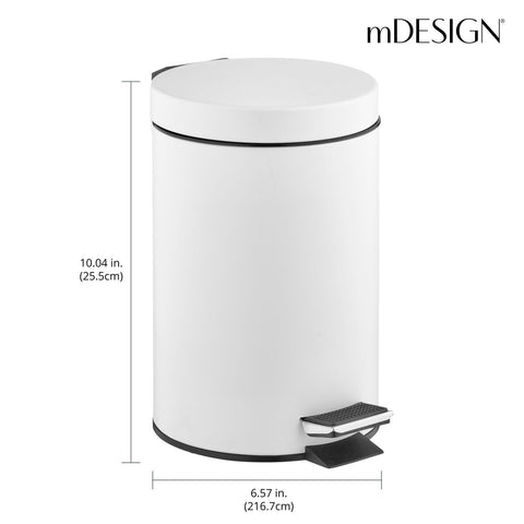 mDesign pedal bin removable inner bucket with handle for easy emptying and cleaning