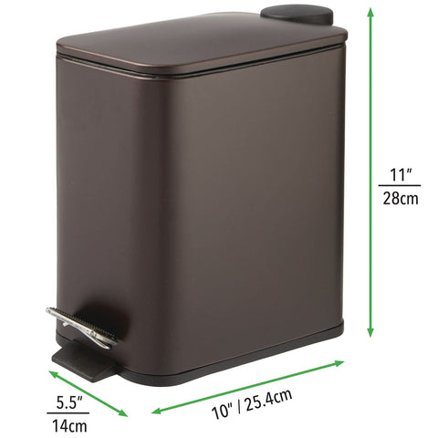 mDesign pedal bin with lid open illustrating hands-free convenience