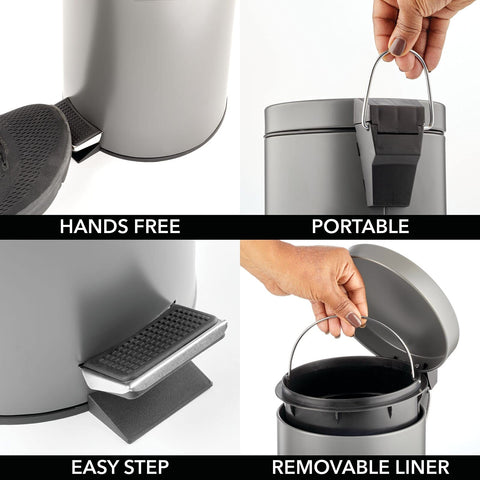 mDesign bin beside ruler showing size and fit for small spaces