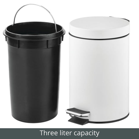 mDesign pedal bin finish close-up showing steel texture and easy-to-clean surface