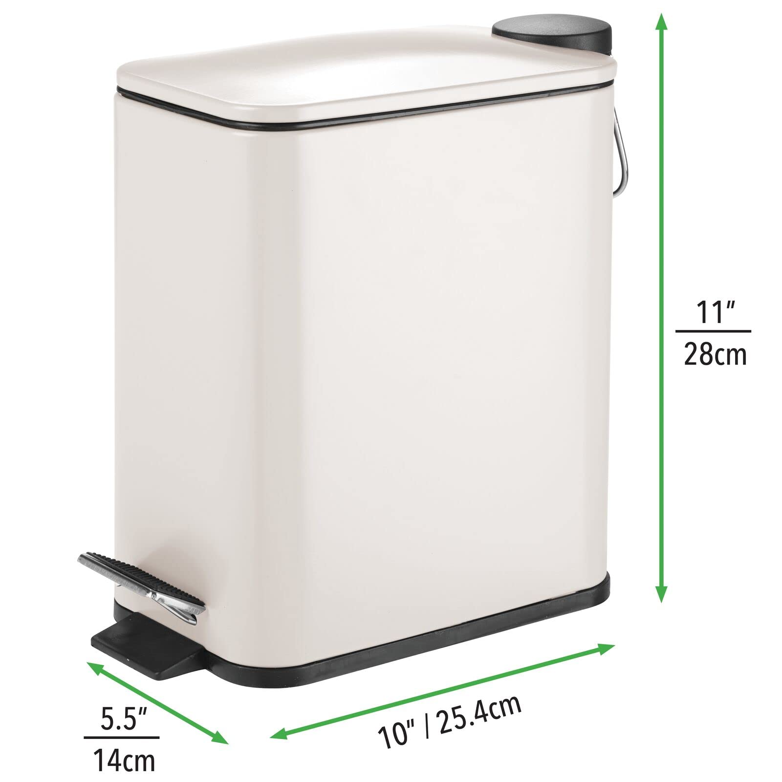 mDesign removable plastic insert lifted out for easy emptying and cleaning