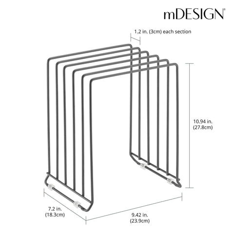 mDesign rack inside cabinet maximizing vertical space and visibility
