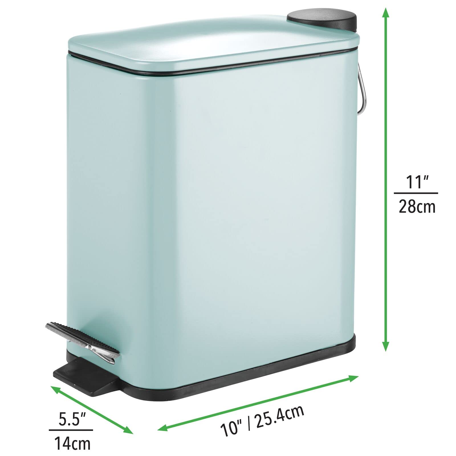 mDesign removed inner liner with handle for easy emptying and cleaning
