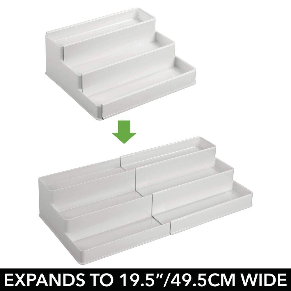 mDesign in kitchen cupboard organizing spice jars for quick reach