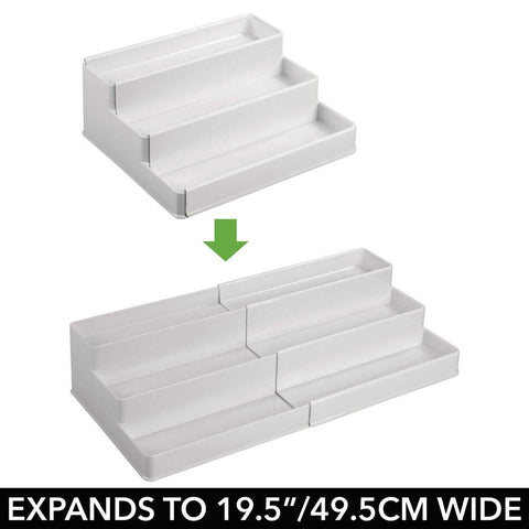 mDesign in kitchen cupboard organizing spice jars for quick reach