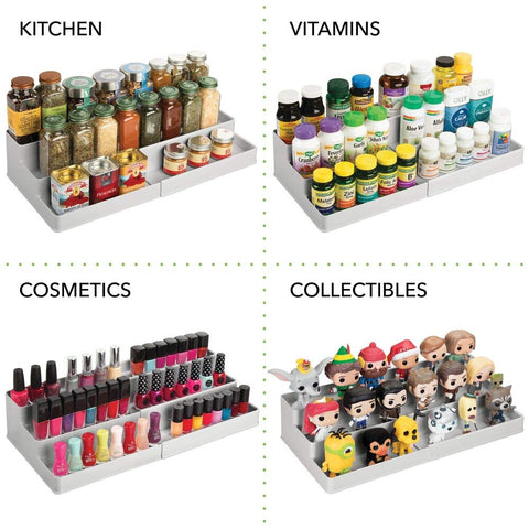 mDesign in bathroom vanity displaying cosmetics neatly organized