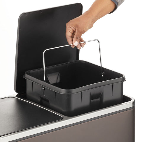 mDesign size and scale next to cabinet showing compact footprint and space savings