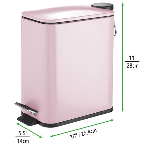 mDesign slim blush removable liner bucket with handle for easy emptying