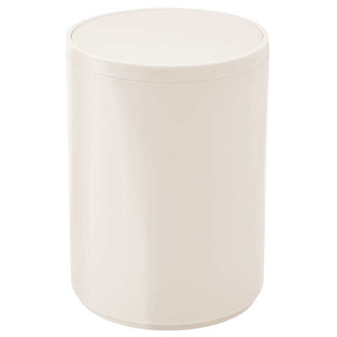 mDesign slim front view showing compact shape and neutral cream color benefit: space-saving