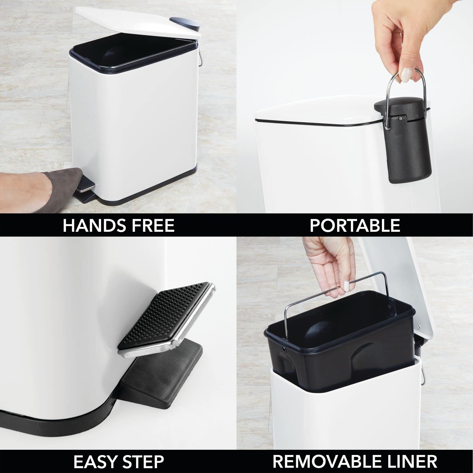 mDesign slim profile placed in bathroom to maximize narrow gap use