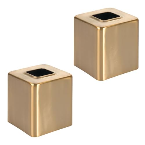 mDesign soft brass front view showing neat tissue concealment and polished look