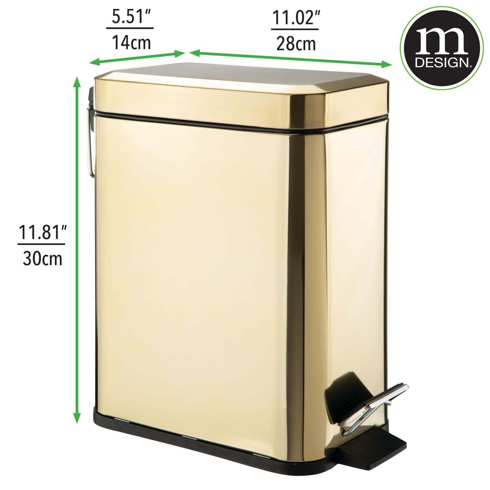 mDesign removable inner bucket with handle for quick emptying and simple cleaning