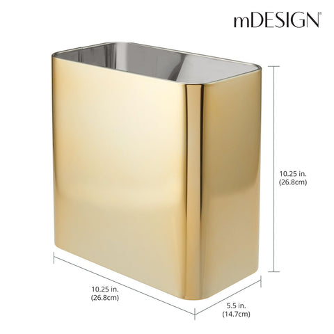 mDesign soft-brass next to toilet for size comparison and placement guidance