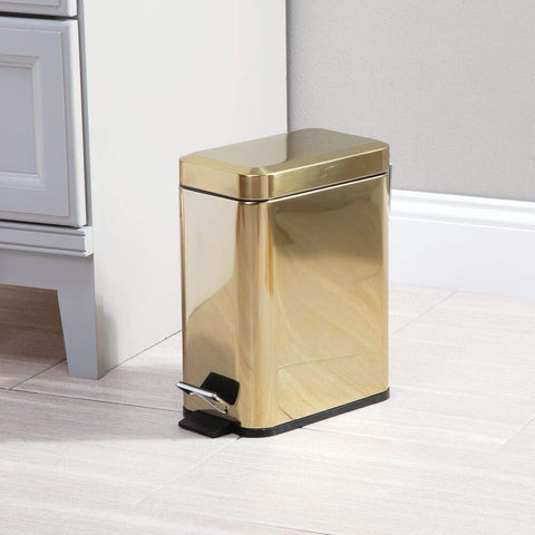 mDesign top view with lid open highlighting hands-free access and soft-close benefit