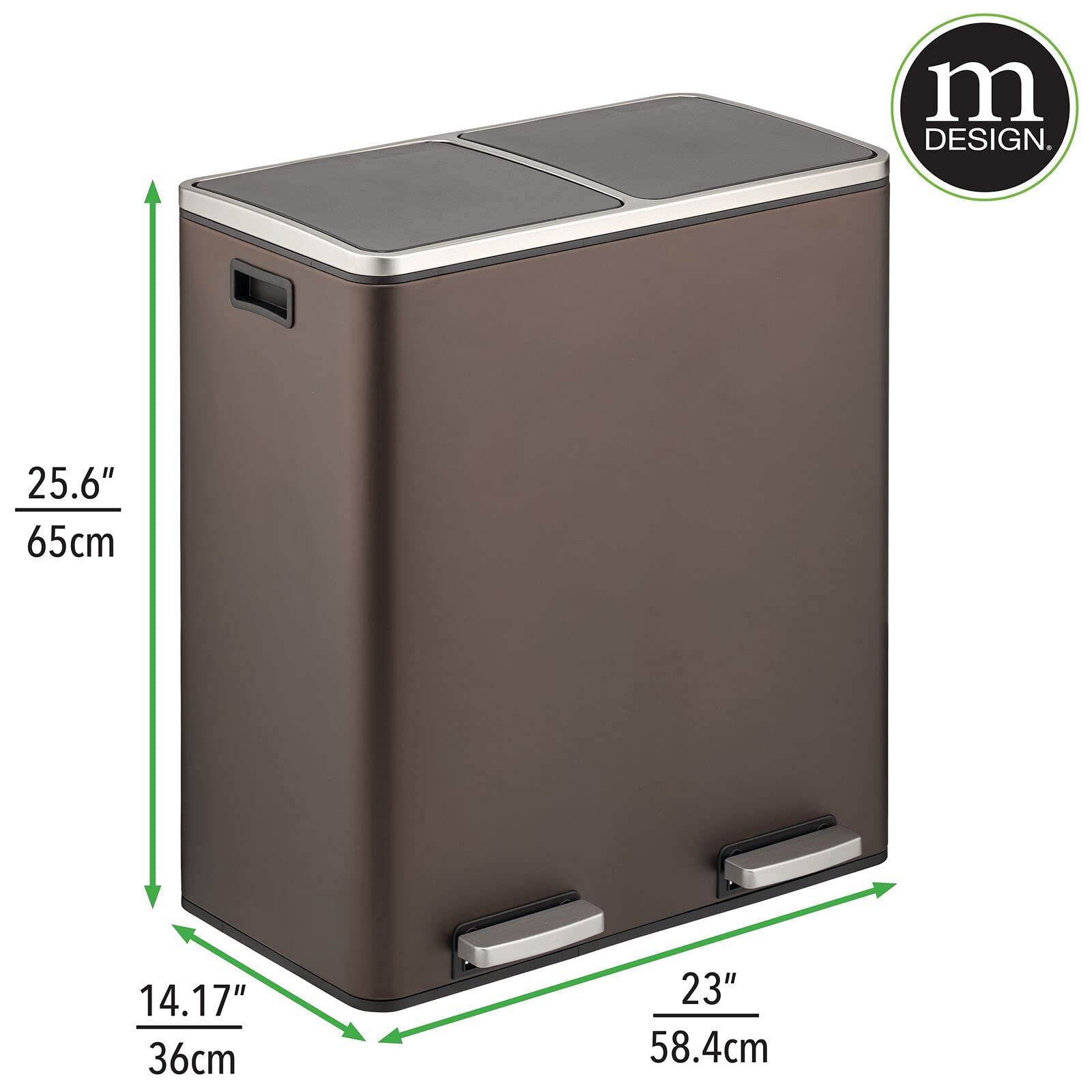 mDesign stainless domed lid closeup highlighting hygienic closure and polished look