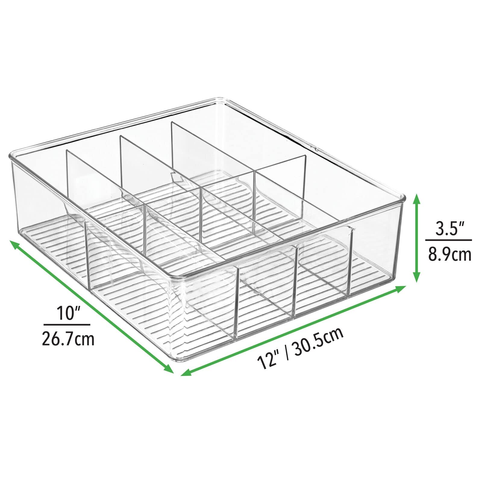 mDesign top-down tray filled with tea bags and sugar packets for quick selection