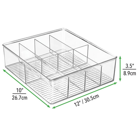mDesign top-down tray filled with tea bags and sugar packets for quick selection