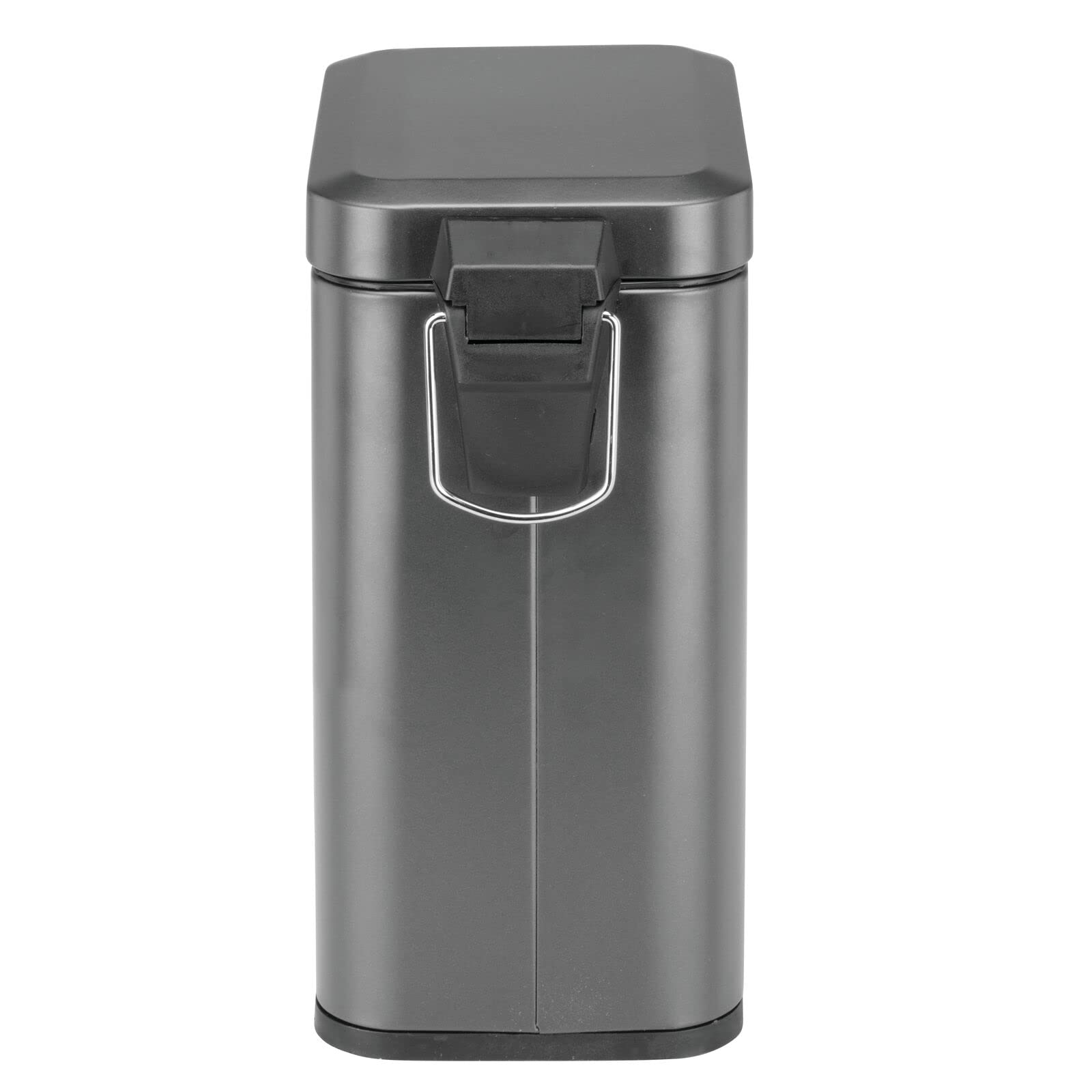 mDesign unit tucked under kitchen counter showing narrow footprint and concealment benefit