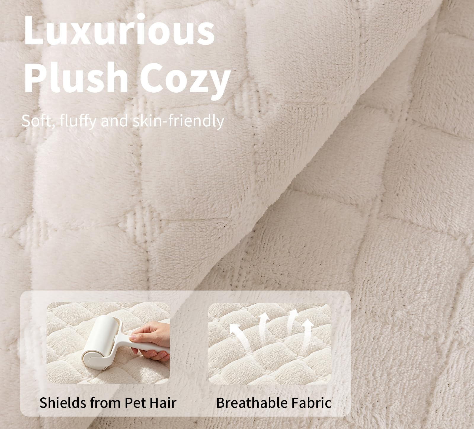 MDSASFD close-up of quilted velvet texture offering soft comfort and stain camouflage