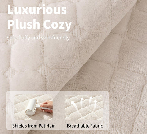 MDSASFD close-up of quilted velvet texture offering soft comfort and stain camouflage