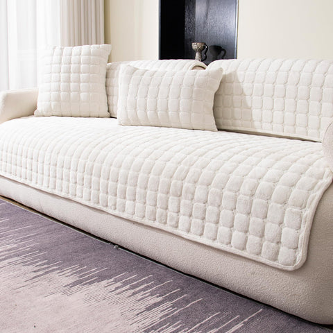 MDSASFD front view of beige white cover showing full sofa protection and refreshed look