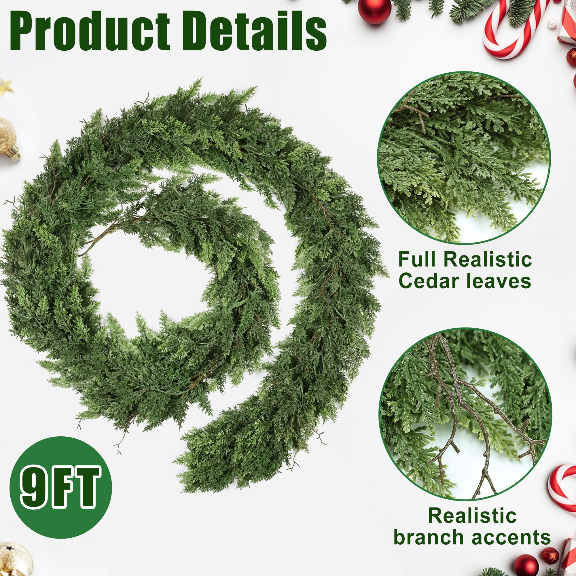 MDSTBN garland shaped on railing demonstrating easy flexible styling benefit