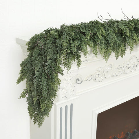 MDSTBN garland beside measuring tape showing true 9ft coverage for large spaces