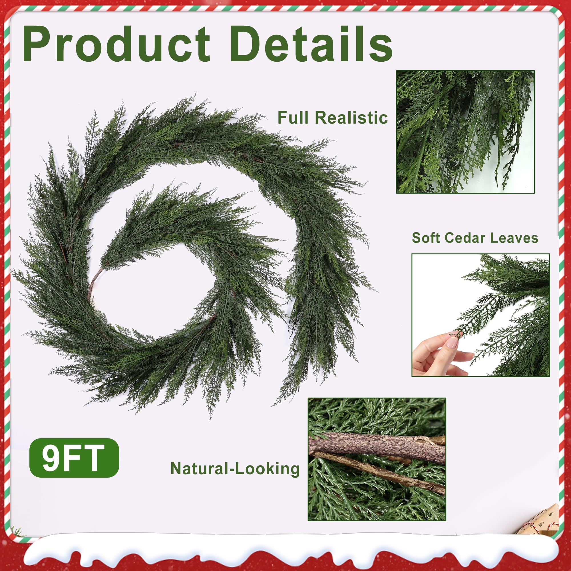 MDSTBN wrapped around stair rail illustrating secure fit and elegant holiday accent