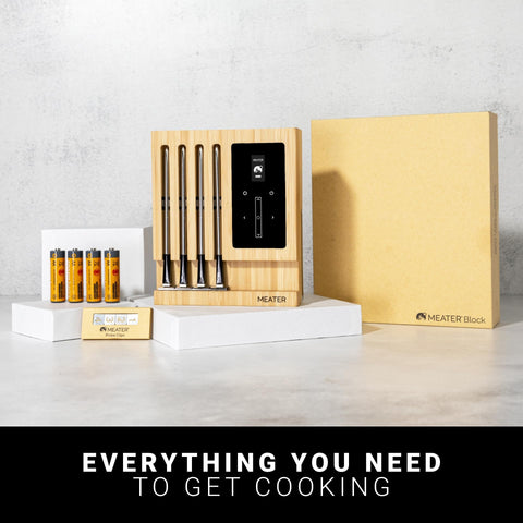 MEATER product box and included accessories, everything needed for quick setup
