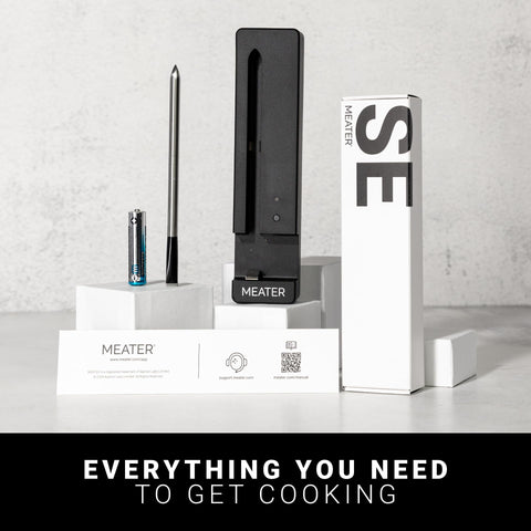 MEATER SE used at backyard grill with user, MEATER enables relaxed remote monitoring