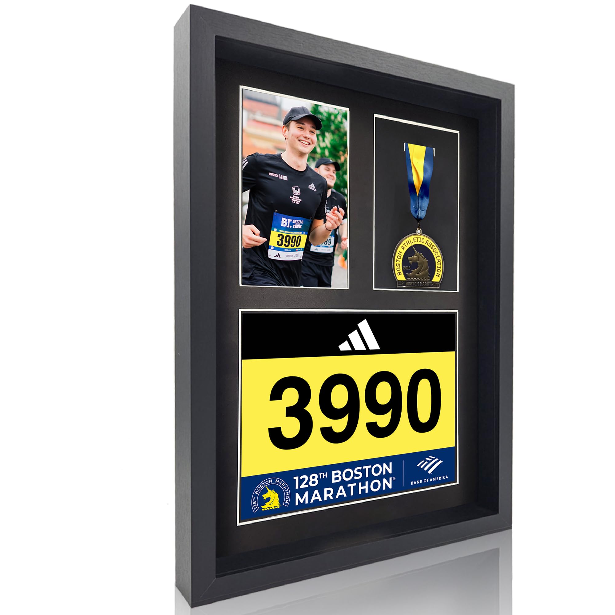 MedalAwardsRack front view showing medal bib and photo with clean presentation benefit