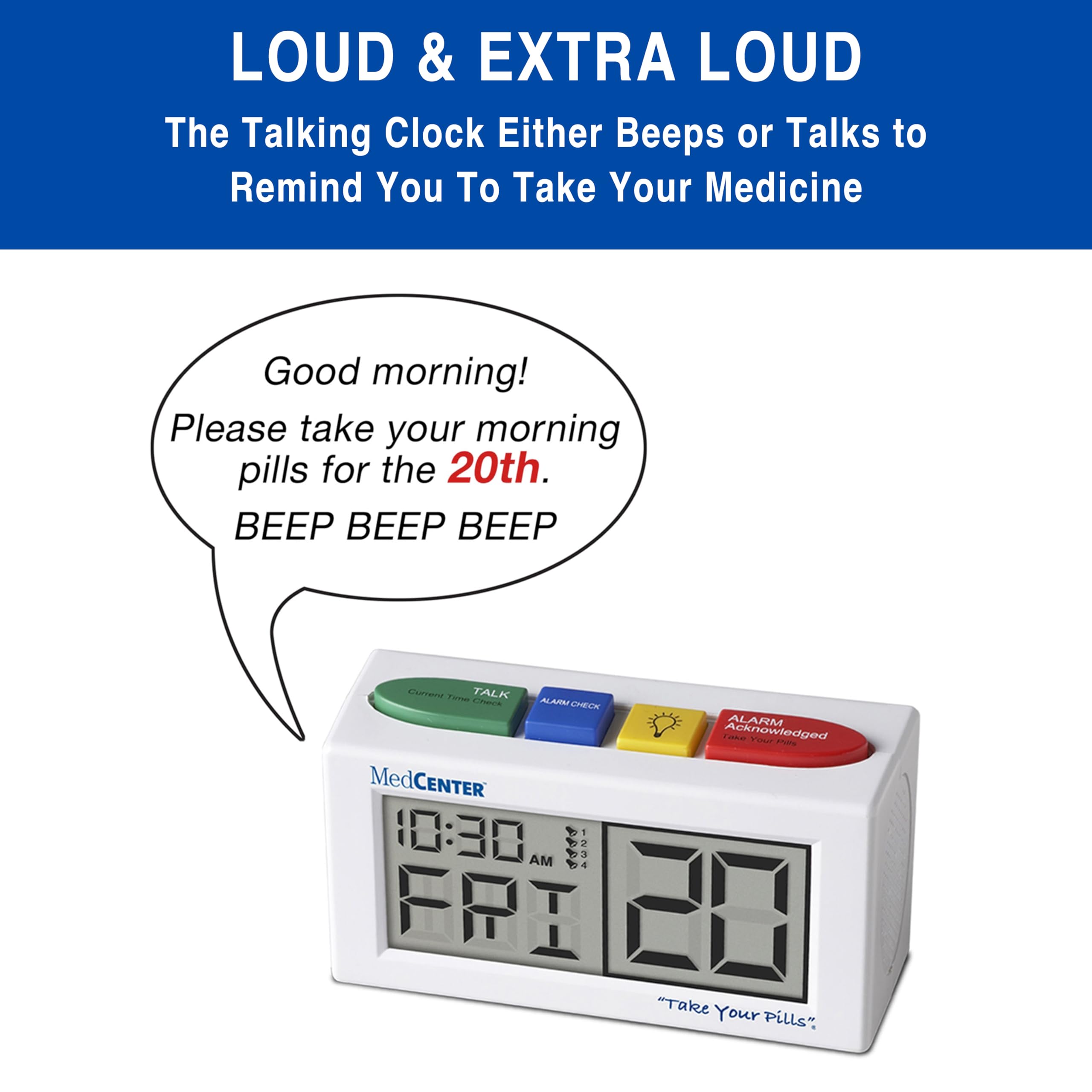 MEDCENTER side profile highlighting volume controls for hearing-impaired benefit