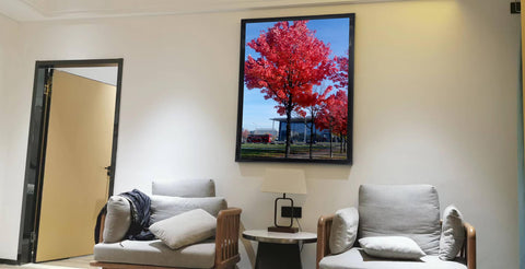 Medog frame with poster inserted illustrating precise fit and enhanced poster protection