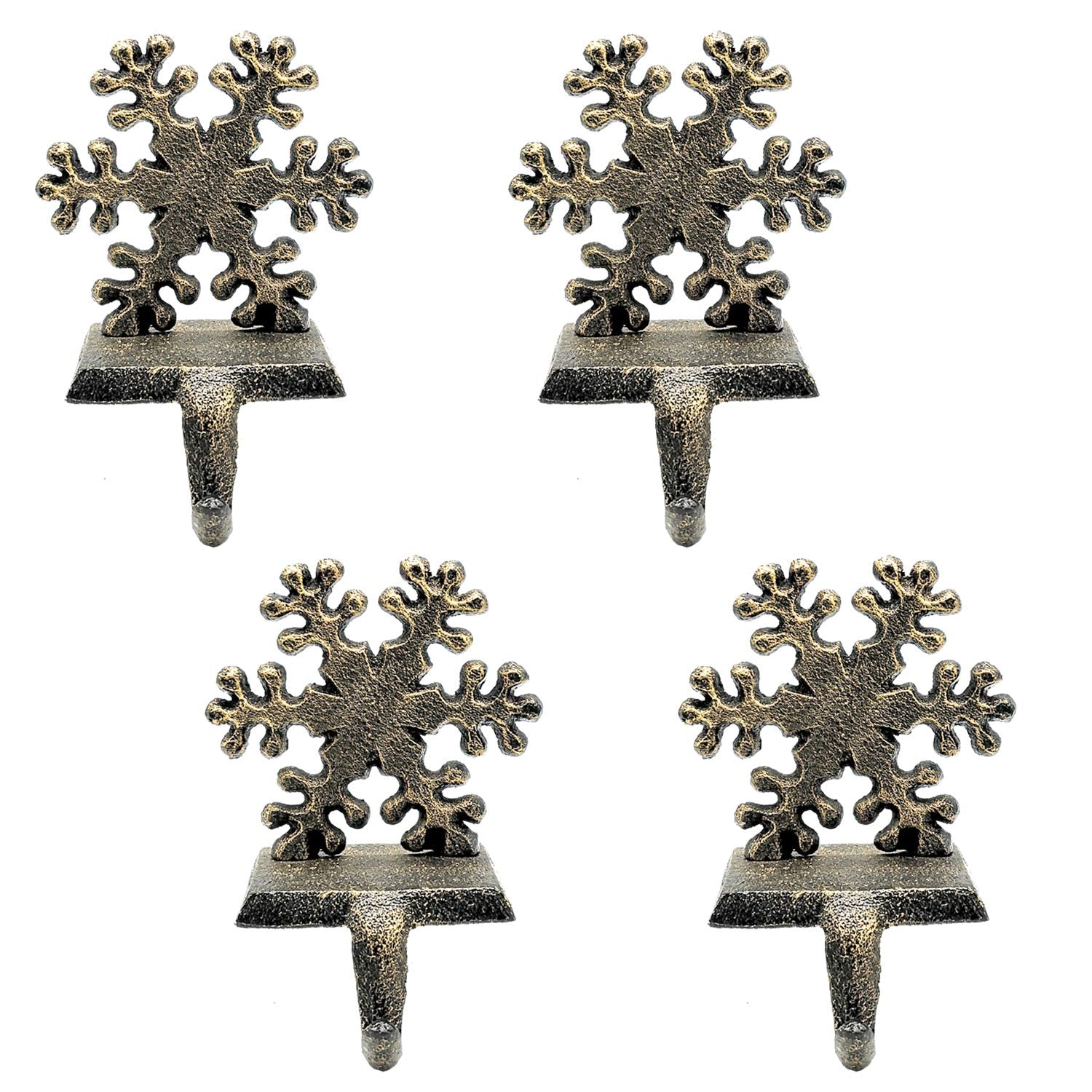 Medoore snowflake stocking holder front view showing decorative detail and stable display