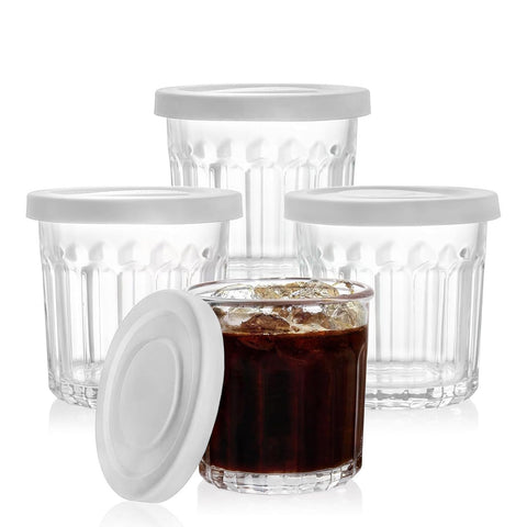 MedoouHait front view of four glasses showing complete set and benefit of coordinated serving