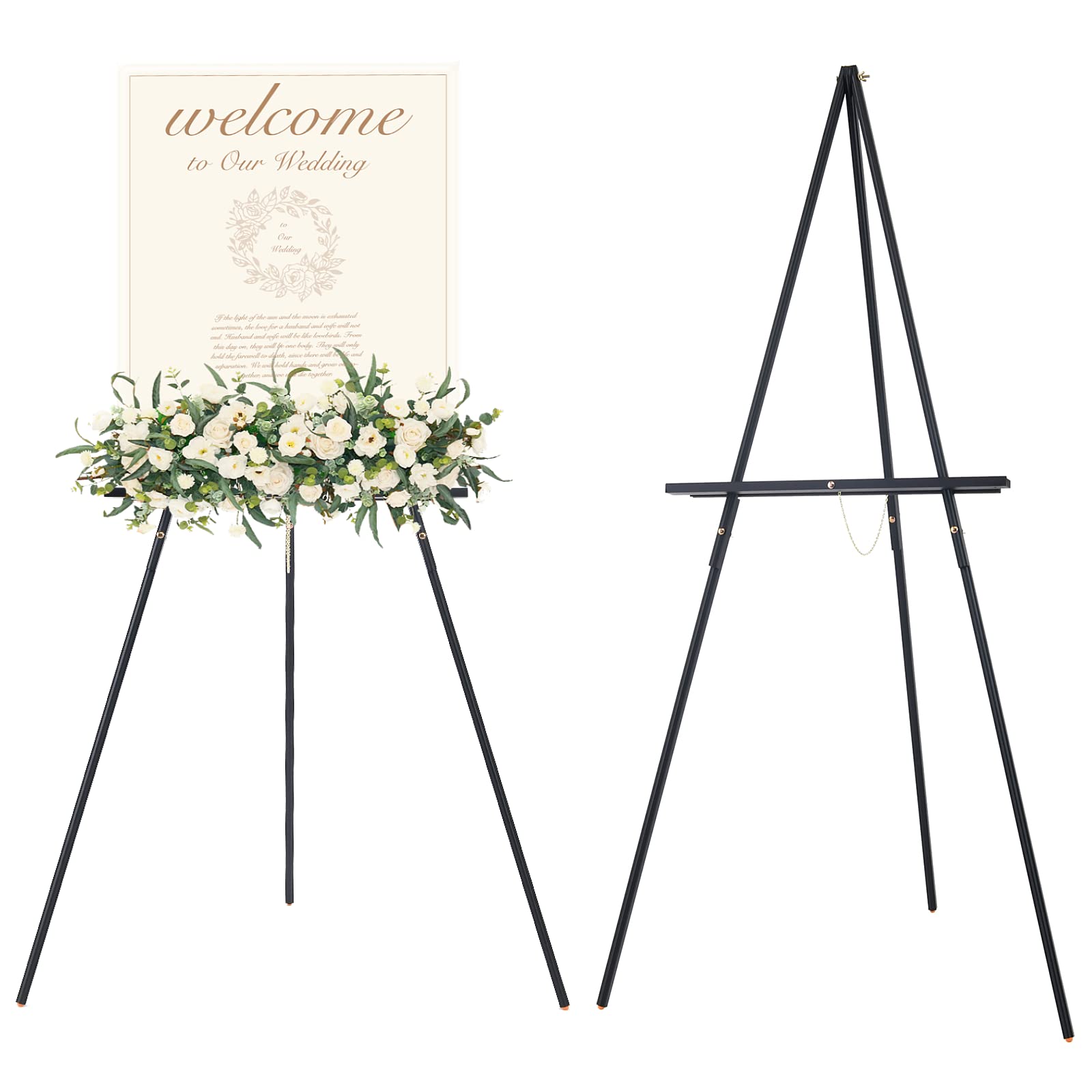 MEEDEN black easel front view showing elegant display and professional presentation
